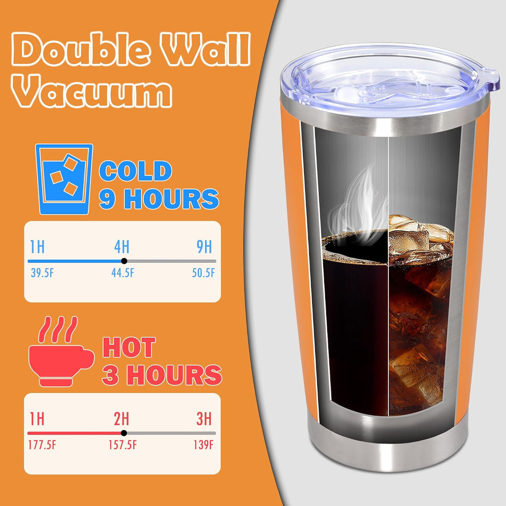 20oz Tumbler Stainless Steel Tumbler Coffee Tumbler with Lid Orange, 4P