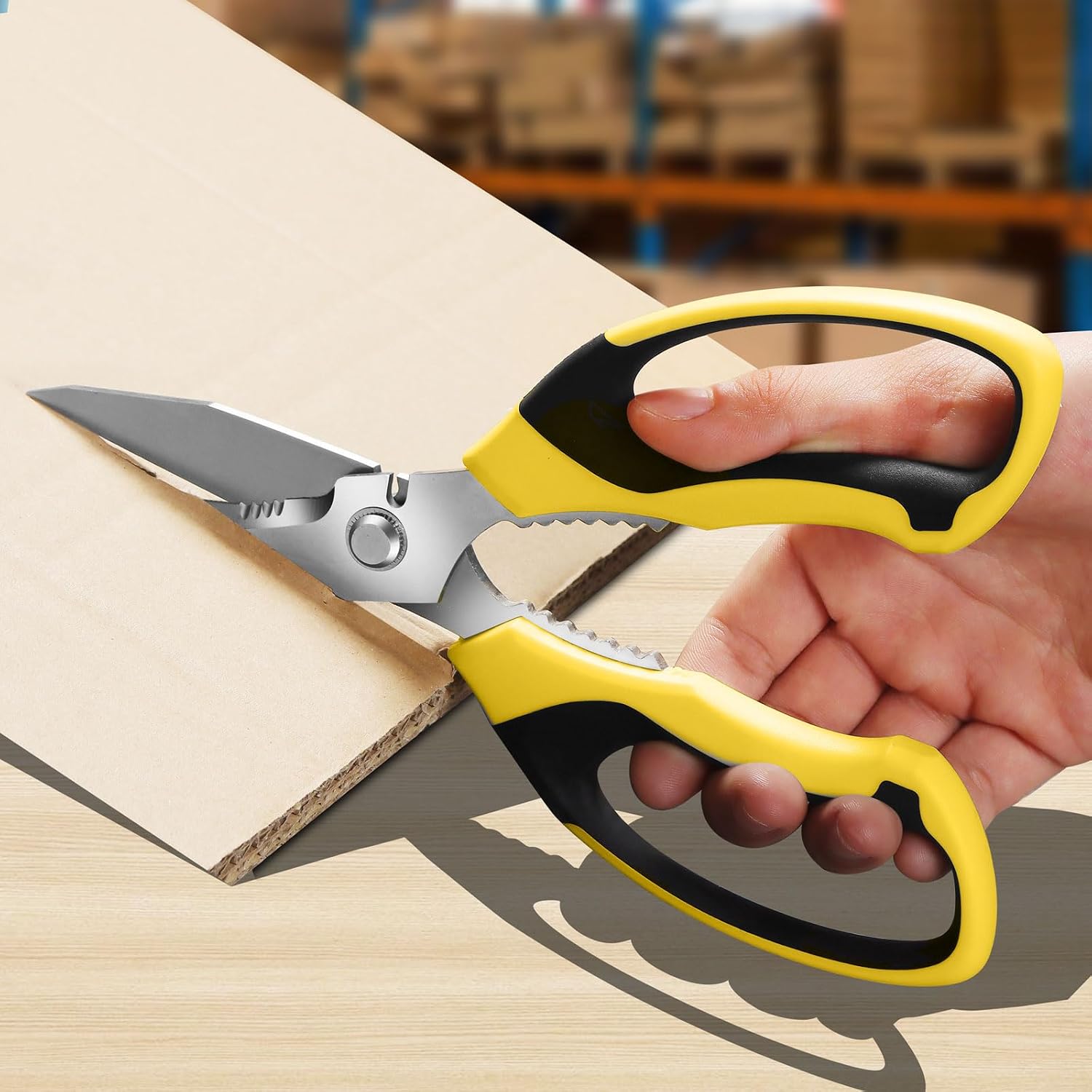BoFuYuan Utility Scissors All Purpose heavy duty 8-Inch Yellow