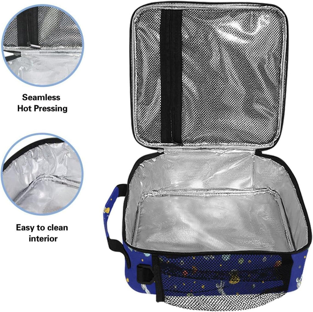 Space Astronaut Lunch Box Insulated Lunch Bag Cooler Tote Bag