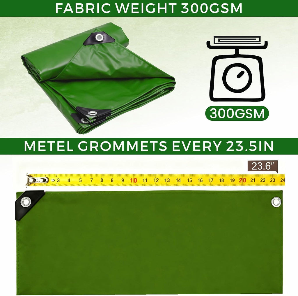 Heavy Duty Waterproof Tarp 12x16 ft, 12 Mil Thick Polyethylene