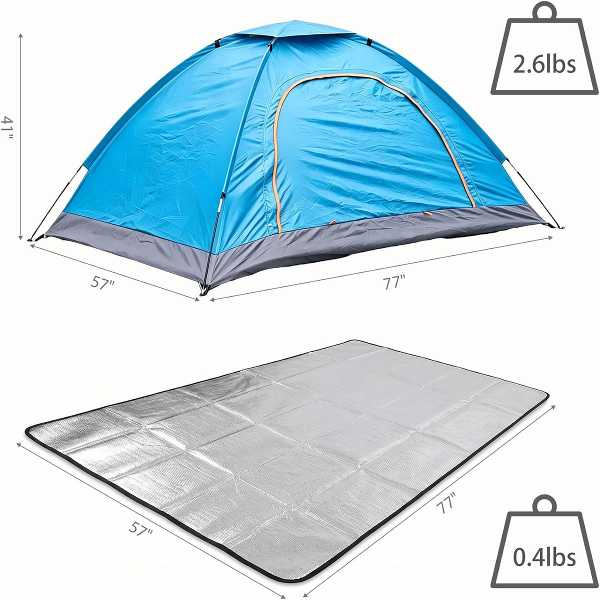 Wind Tour Easy Setup Breathable Mesh Tent for Backpacking & Outdoor Use