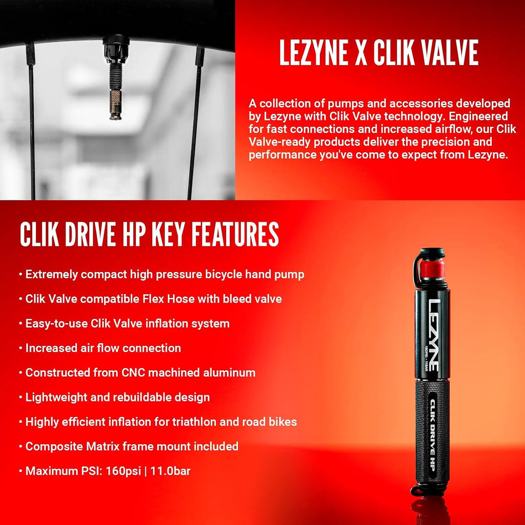 LEZYNE CLIK Drive Bicycle Hand Pump