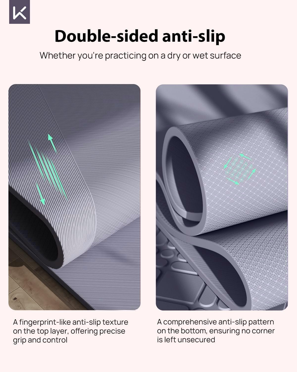 KEEP Extra Wide Yoga Mat, 7mm Thick 72" x 32" Exercise Mat