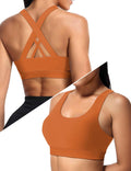 Buauty Sports Bra for Women, Criss Cross Back Medium Support Workout Bras with Removable Cups for Yoga Running Gym