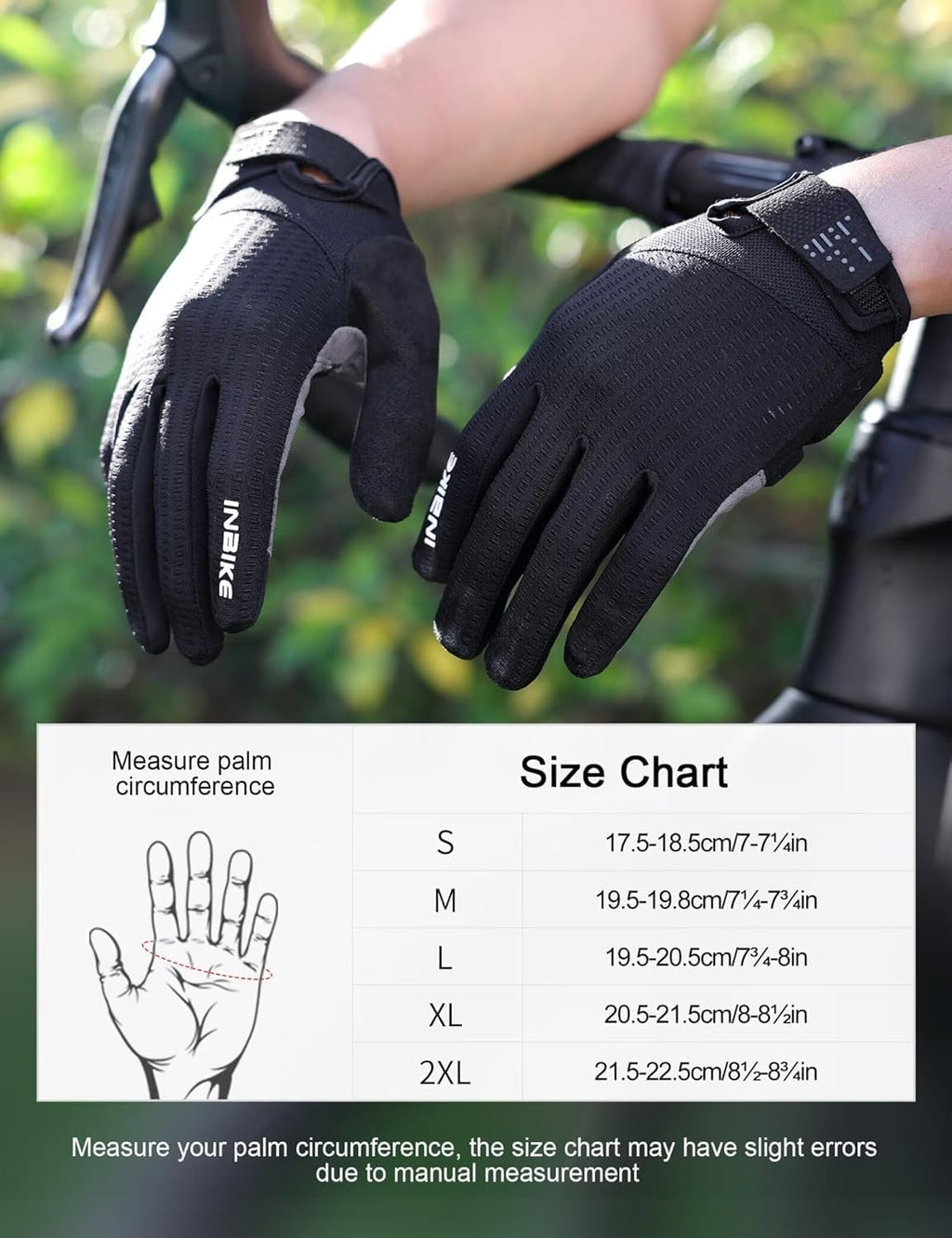 INBIKE Cycling Gloves for Men Women, Shock-Absorbing Memory Gel Padded Biking Gloves, Bicycle Breathable Touchscreen Reflective Full Finger Bike Gloves
