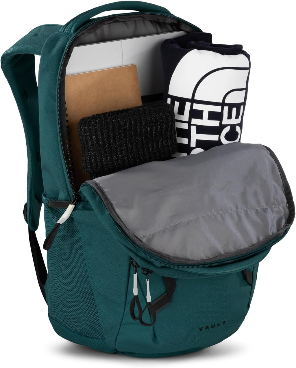 The North Face Vault Everyday Laptop Backpack | Commuter Travel Bag with Water-Repellent Finish, Spacious Main Compartment, Deep Nori-TNF Black, OS