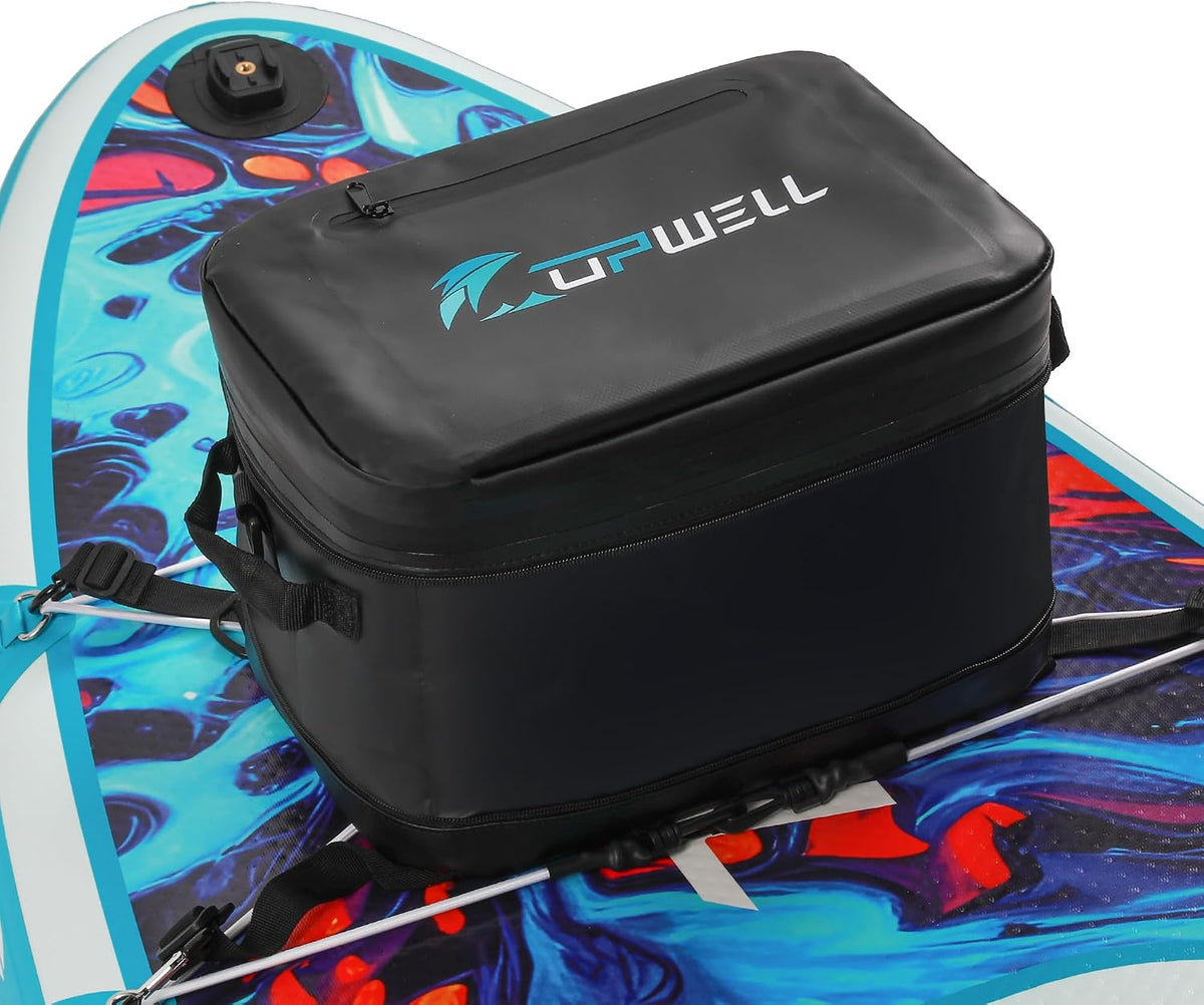 UPWELL Paddle Board Accessories, Waterproof SUP Cooler Bag with TPU Zipper, PVC Dry Bag, 30 Cans Surf Kayak Cooler Bag for Paddle Board, Kayak