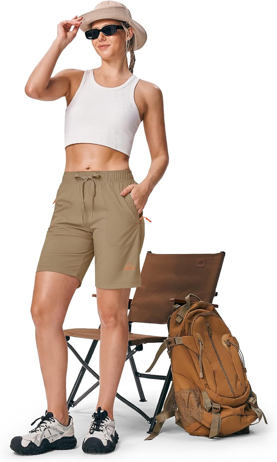 Rdruko Women's Hiking Shorts 8" Quick Dry Shorts with Pockets