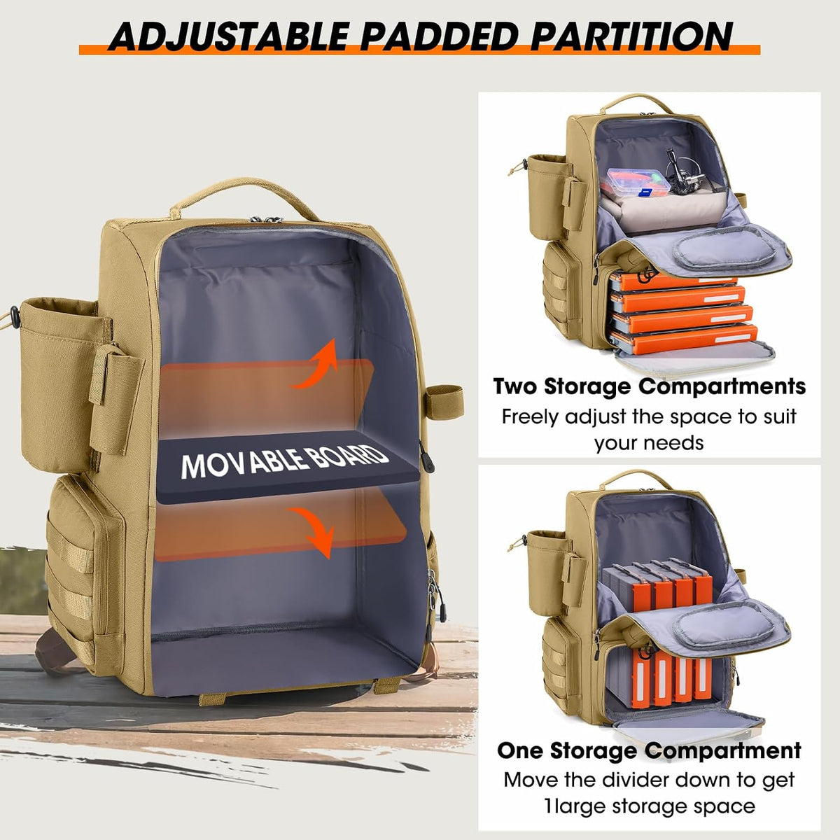 RAINSMORE Fishing Backpack 40L Tackle Backpack with Rod Holders & Cooler