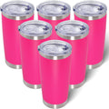 20oz Tumbler with Lid Stainless Steel Tumblers Insulated Mug Hot Pink 6P