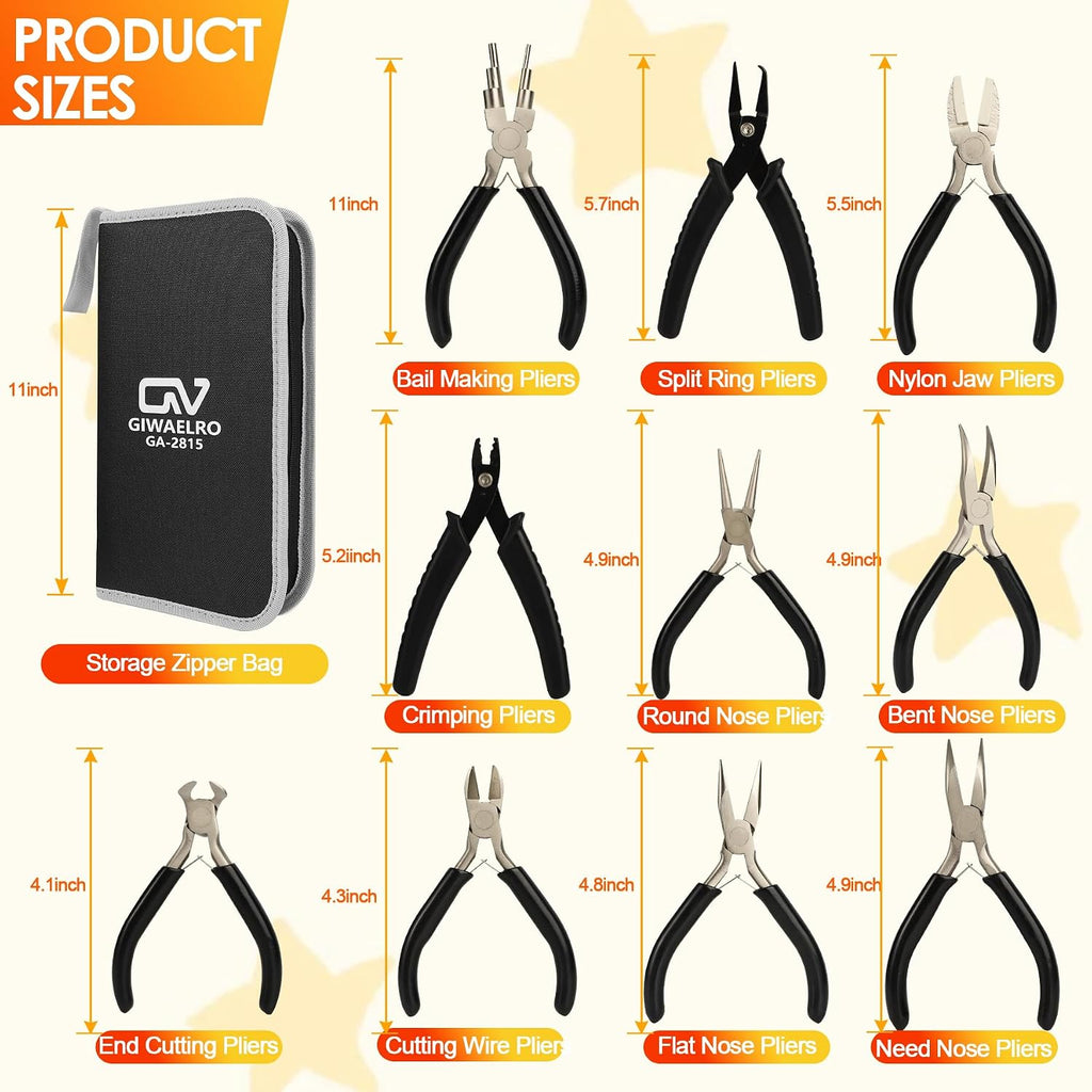 10 PCS Jewelry Pliers Set for Jewelry Making, Repair and Wire Wrapping