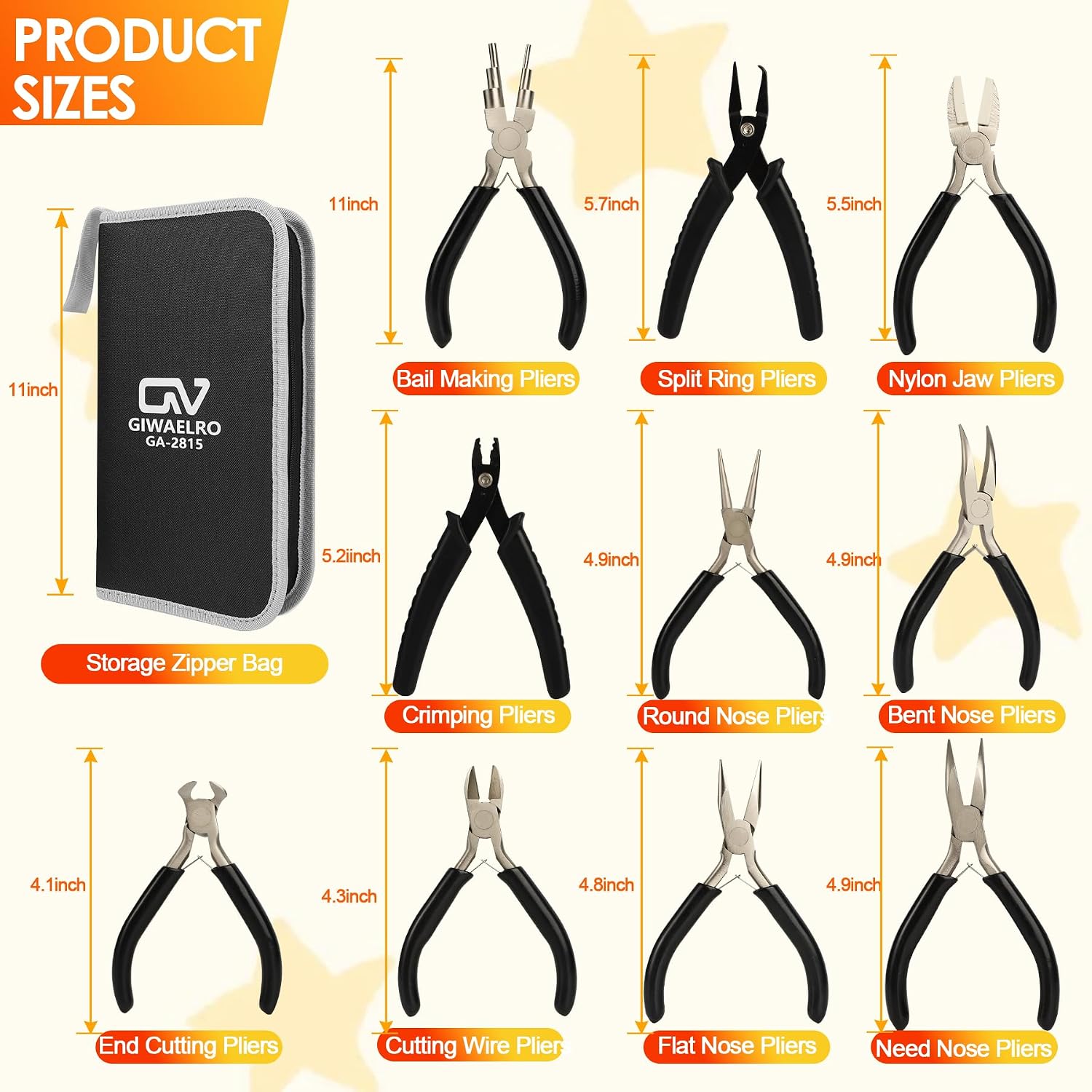 10 PCS Jewelry Pliers Set for Jewelry Making, Repair and Wire Wrapping