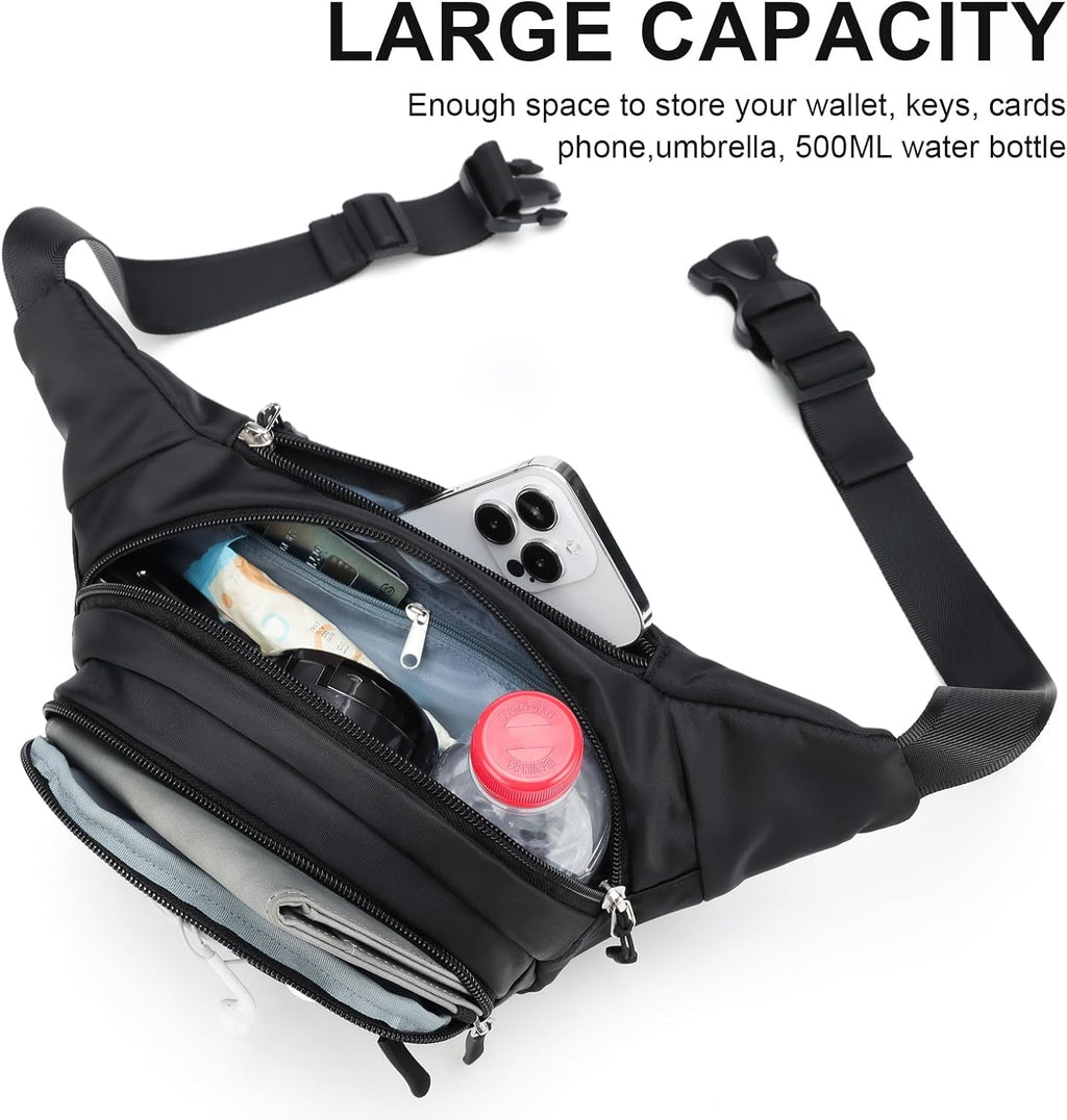 Fanny Pack Men Women Plus Size with Extender Strap 70" Waist Bag