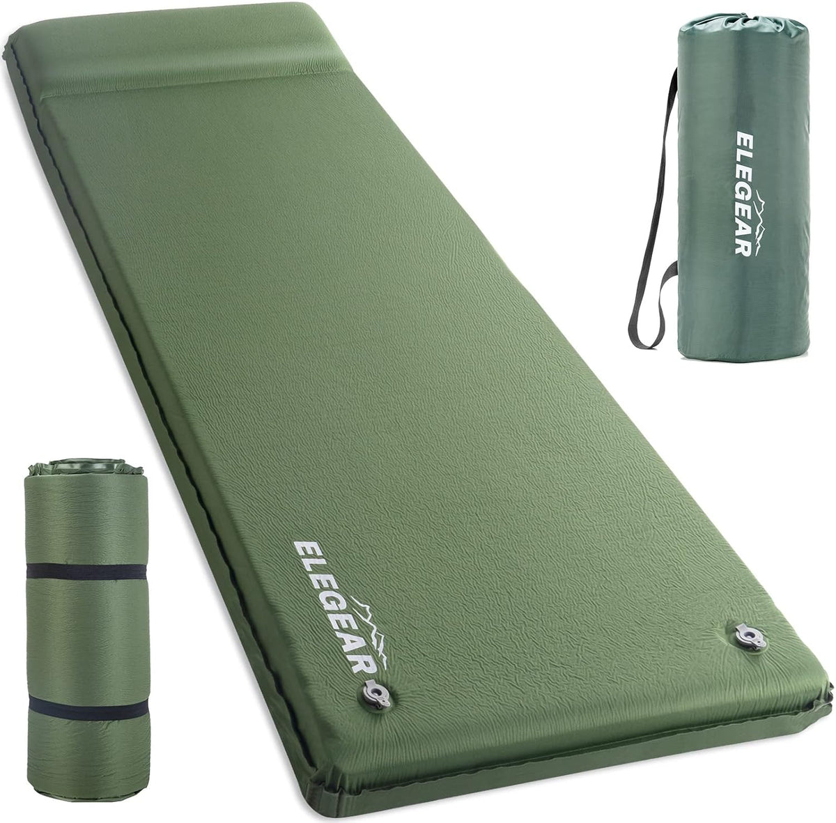 Elegear Self Inflating Sleeping Pad with Pillow 26D Memory Foam 3.15"