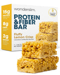 Wonderslim High Fiber Protein Bars, Low Calorie Snack – Fluffy Lemon, 7ct