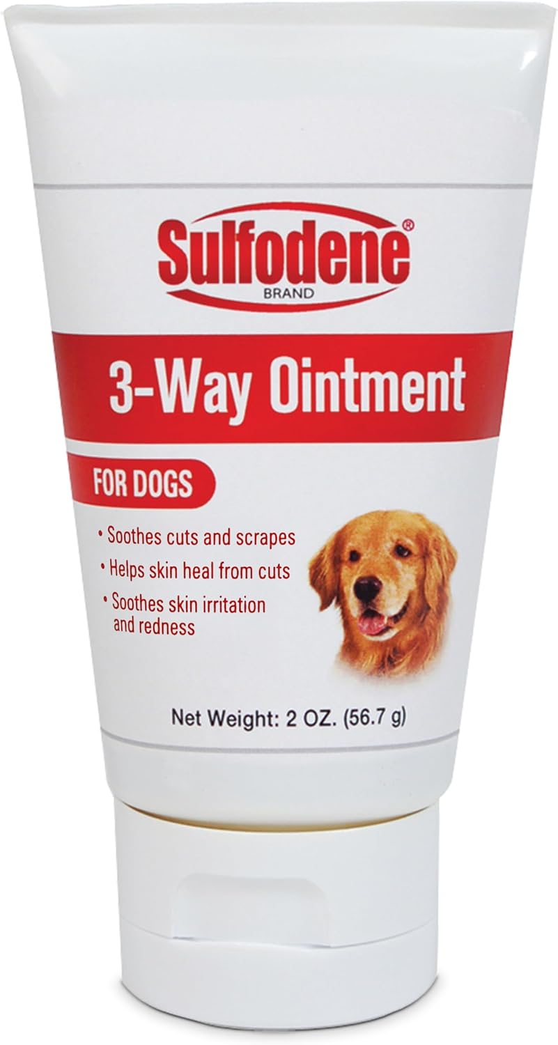 Sulfodene Wound Care 3-Way Ointment for Dogs & Puppies, Soothes Cuts, Scrapes, Skin Irritation, and Redness, First Aid Relief that Supports Skin Healing and Comfort, 2 oz