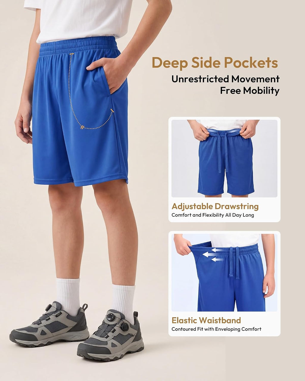 BVNSOZ Boys Basketball Athletic Shorts with Pockets