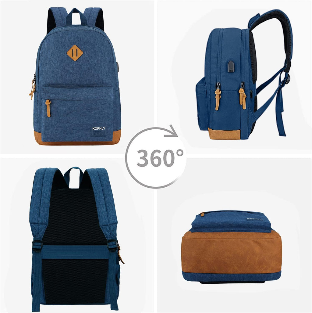SUPACOOL Large Laptop Backpack with USB Charging Port for Men and Women