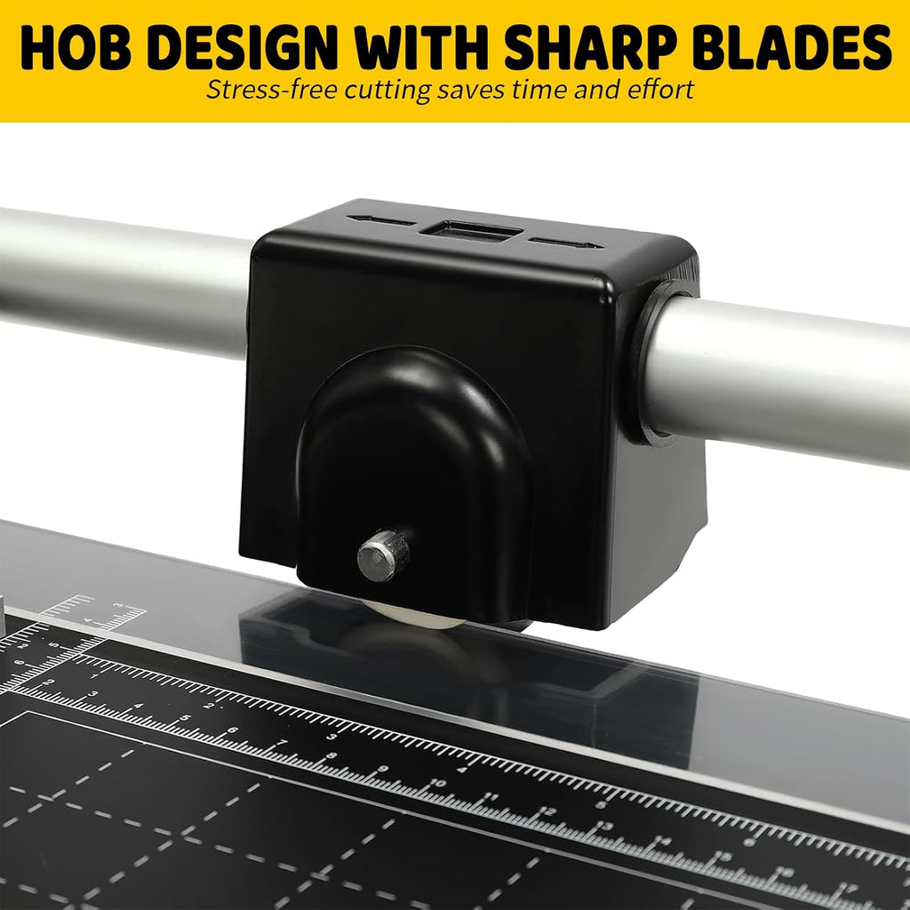 14 Inch Rolling Cutter Precision Rotary Paper Trimmer,Manual Heavy Duty Professional Rolling Trimmer for Photo Paper,Film,Art Paper Jam,Office Paper,Thin Plastic Soft Board,PVC,Cutting Table
