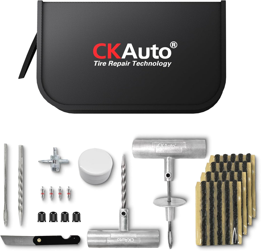 CKAuto 36 pcs Universal Tire Repair Kit with Plugs Heavy Duty Professional