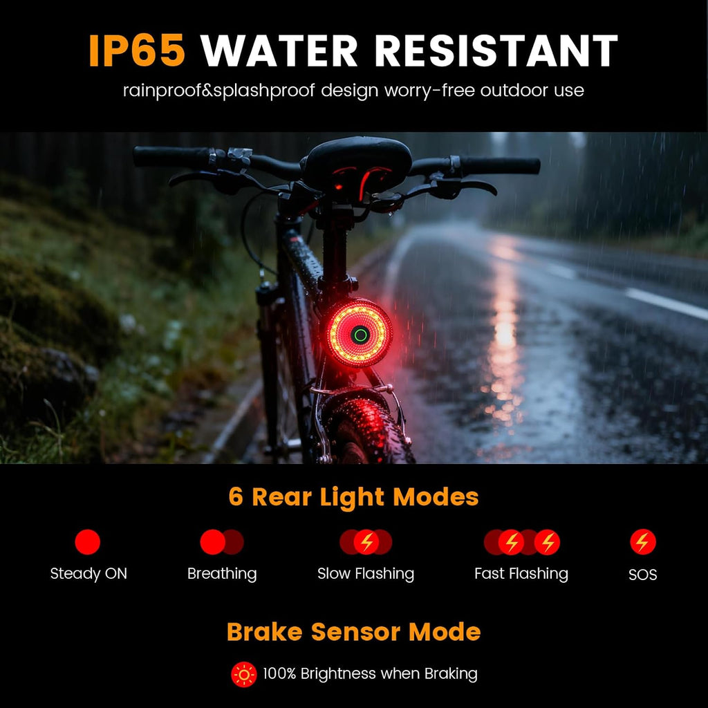 Bike Light for Night Riding, 2000LM/1000LM Bicycle Headlight & Taillight, Multiple Modes,3000mAh/2000mAh USB C Rechargeable Waterproof LED Bright Bike Headlights for Cyclists and Commuters