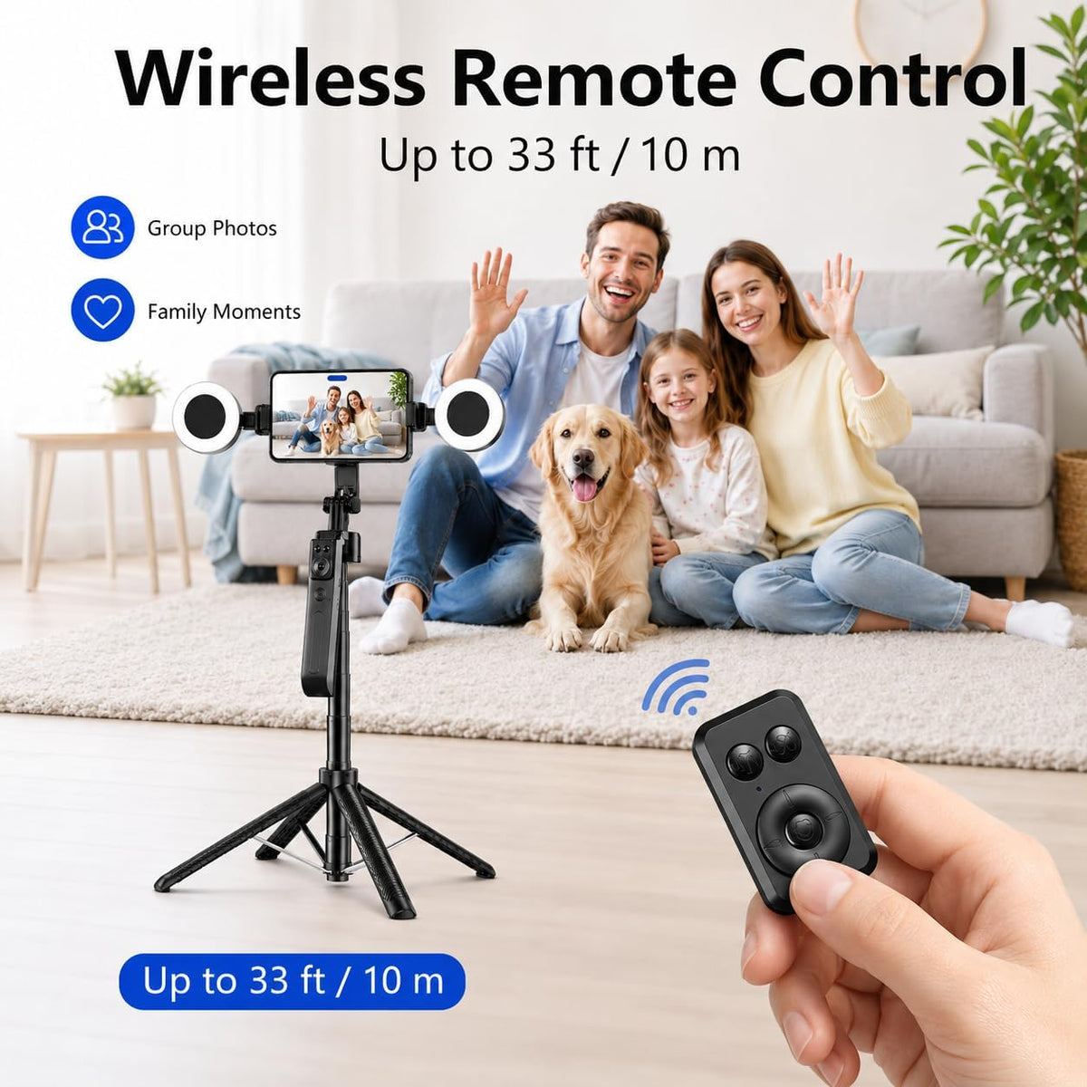 Tripod for iPhone, Black 70.9 in Auto Face Tracking Selfie Stick for iPhone