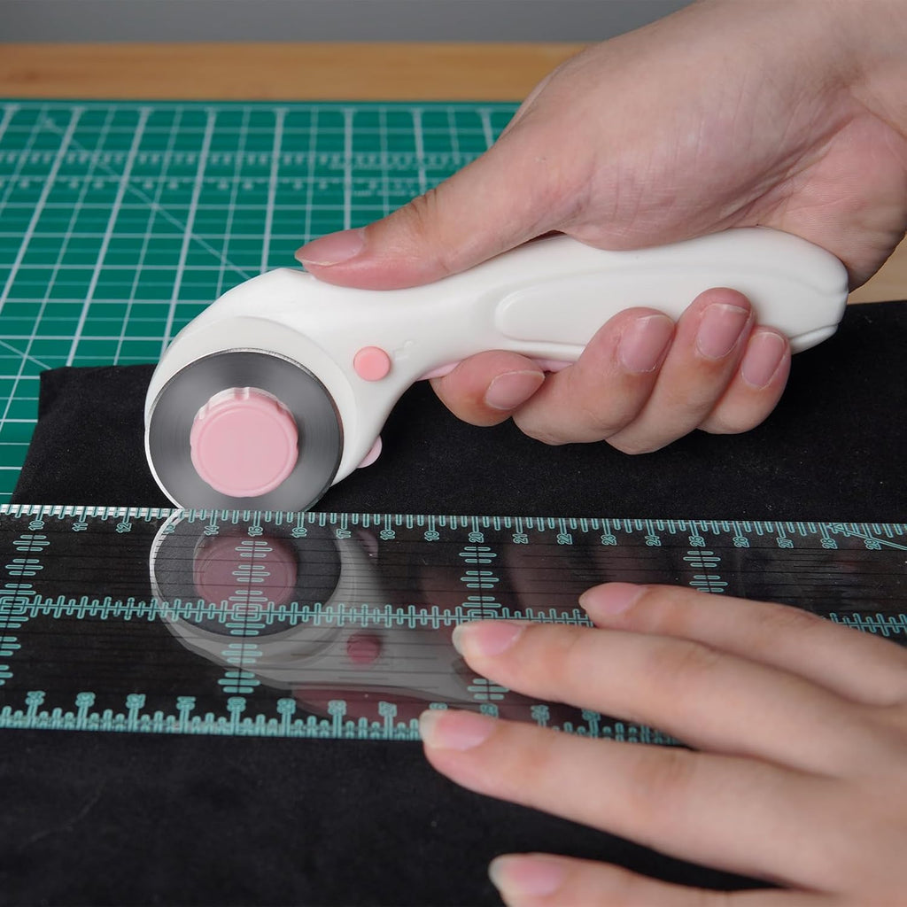 MANUFORE Left-Handed Fabric Sewing Scissors and Rotary Cutter with Blades