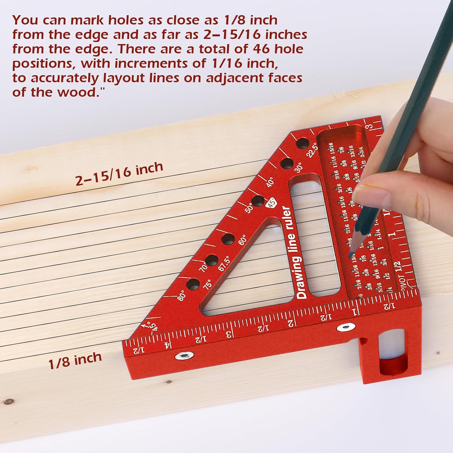 3D Multi-Angle Measuring Ruler -Precision Woodworking 3D Square Protractor