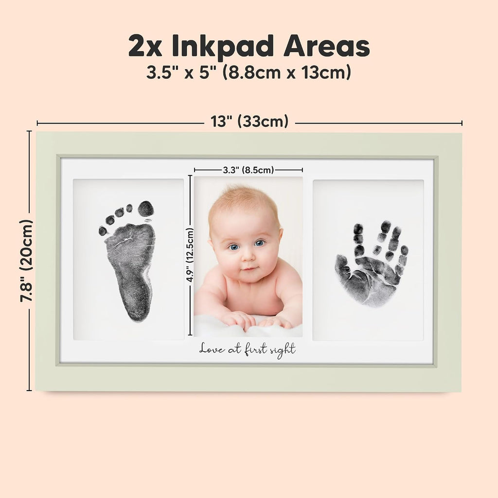 KeaBabies Inkless Hand and Footprint Kit, Boy Girl Newborn Keepsake (Sage)