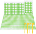 4 Pcs Disposable Outdoor Picnic Blankets 70.9''x70.9'' Portable Pocket Blanket Foldable Waterproof Picnic Mats Sandproof Beach Blanket with Ground Spikes for Beach Travel Hiking Camping