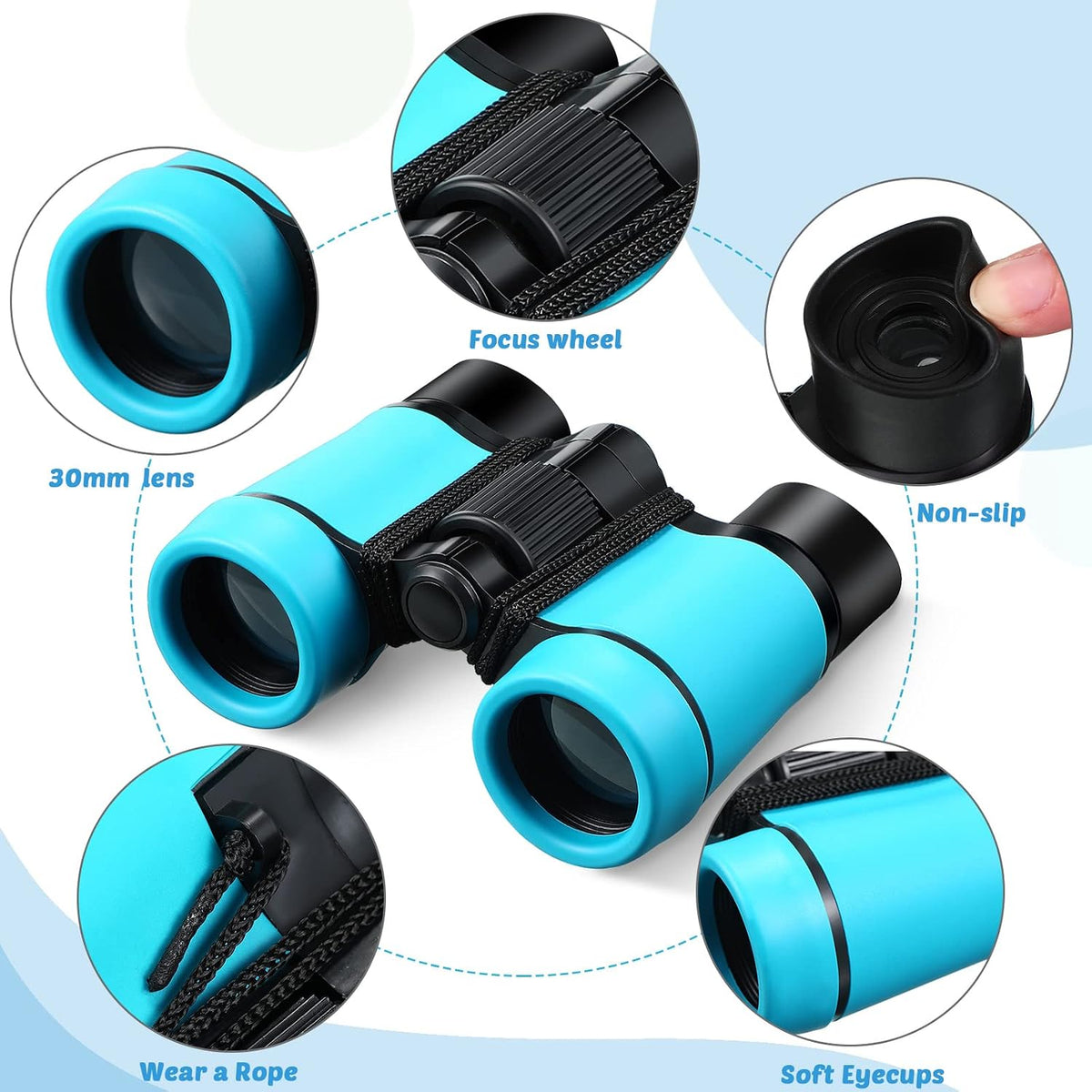 Yunsailing 12 Pcs Kids Binoculars, Shockproof Compact Binoculars,Classic