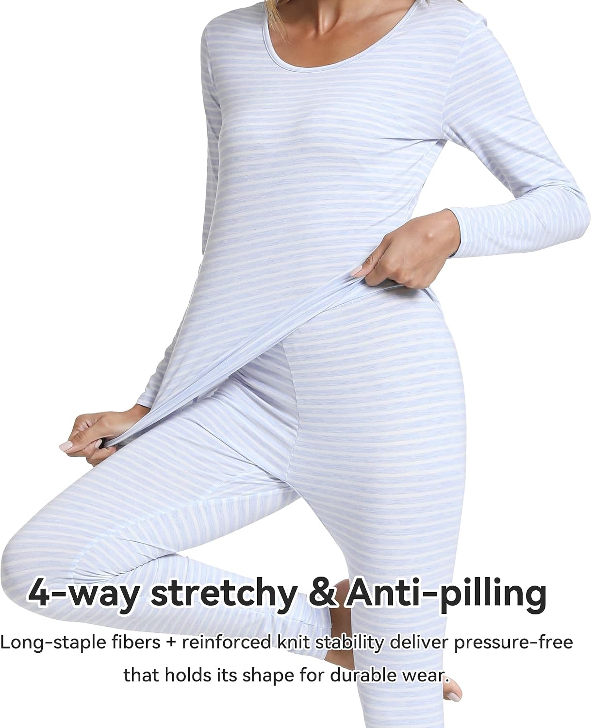 WiWi Soft Underwear for Women Thermal Long Johns Sets Super Warm Base Layer Top Pants Pajamas Set Viscose from Bamboo S-3X