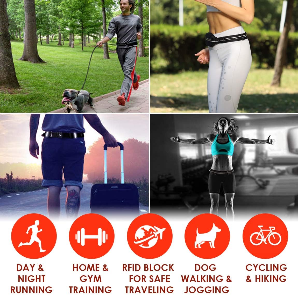 Ultimate 3-Pocket Runners Fanny Pack w/RFID Sleeve – Fits iPhone & Android – No Bounce, Water-Resistant, Sleek & Secure Running Belt for Fitness, Travel & Active Lifestyles