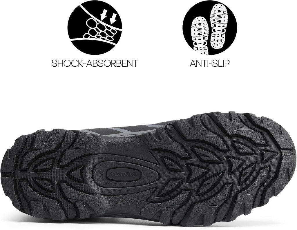 NORTIV 8 Men's Low Top Waterproof Hiking Shoes | Rubber Toe Cap, Slip-Resistant Outsole and Cushioned Comfort Provide Support for Hiking, Trekking and Outdoor Adventures