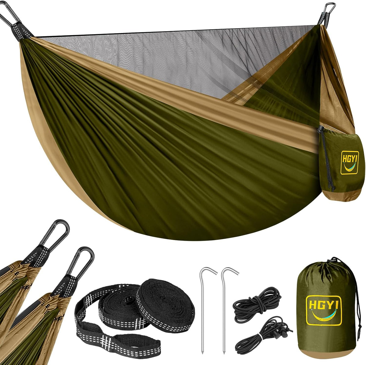 Camping Hammock Mosquito Net,Double & Single Portable Hammocks for Small Hammocks with 2 Tree Straps,Hammock Tent for Travel Camping,Camping Accessories for Indoor Outdoor Hiking Backpacking