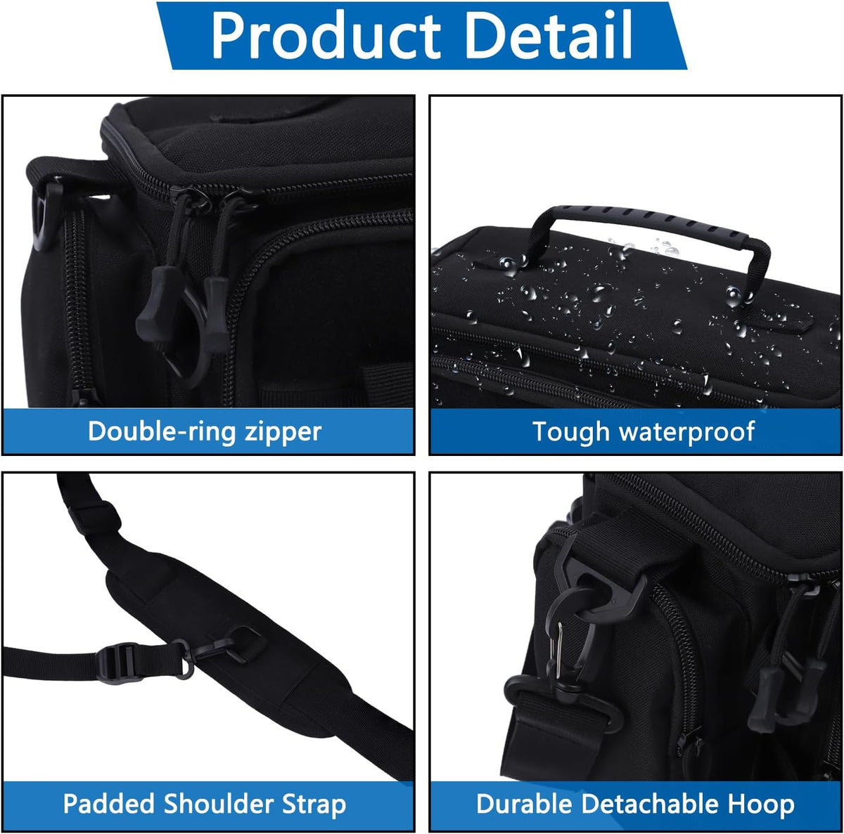 Fishing Tackle Bags with Tackle Box &Tool Set,Gifts for Men (Black)