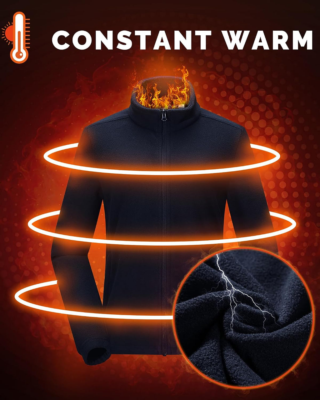 33,000ft Women's Polar Fleece Jacket Zip Up Lightweight Hiking Sweatshirt