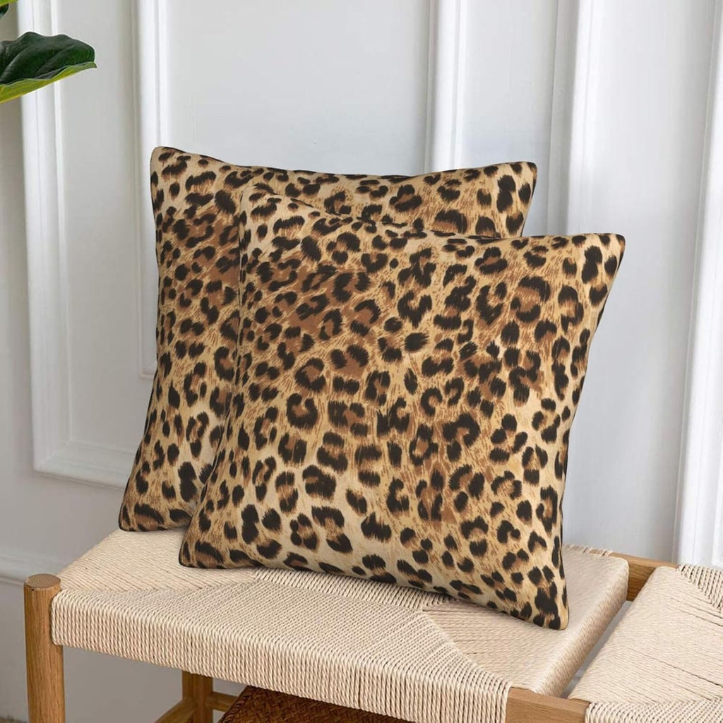 Leopard Print Pillow Covers 18x18 in Couch Cheetah Print Pillow Case Sets of 2 Modern Decorative Square Throw Pillows for Home Living Room Bedroom Bed Cushion