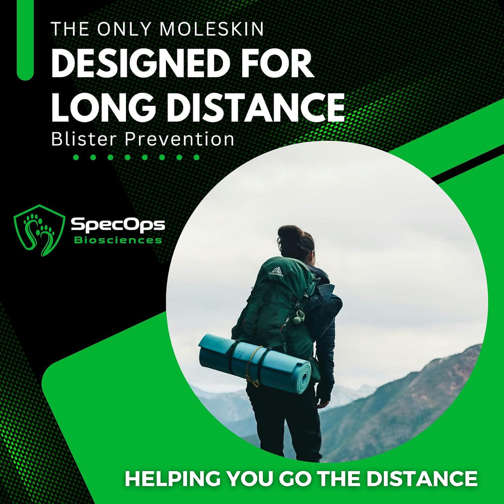 SpecOps Biosciences 60 Strips Thin Athletic Moleskin | Hiking & Running