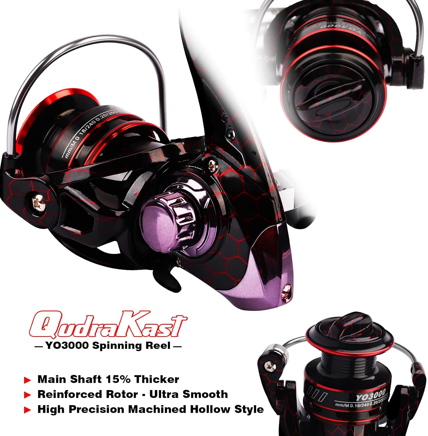 QudraKast Fishing Rod and Reel Combos, Carbon Fiber Telescopic Fishing Pole