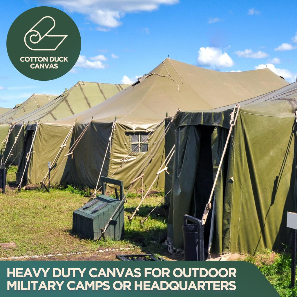 CCS Waterproof Canvas Tarp Cover (21oz) – Heavy Duty Duck Cloth, Waxed Canvas Tarpaulin with Rustproof Brass Grommets for Camping, Construction, Equipment & Outdoor Use (Olive Drab, 12x14 Ft)
