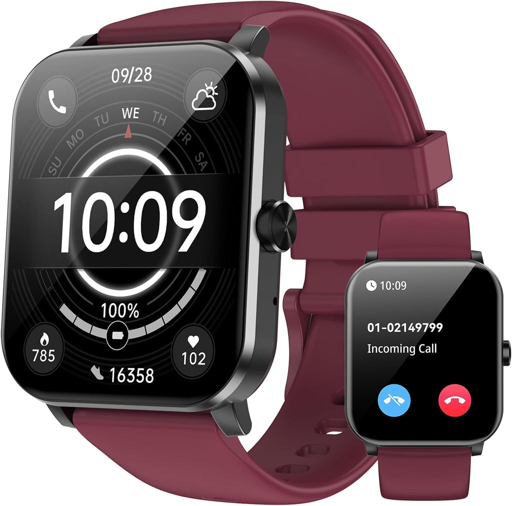 Smart Watch - 2026 Upgraded Fitness Tracker 1.85" HD Bluetooth Call and Text Smartwatch with 7 Day Battery 5 ATM Waterproof Heart Rate Sleep Monitor 130+ Sport Modes for Android & iOS (Beige)