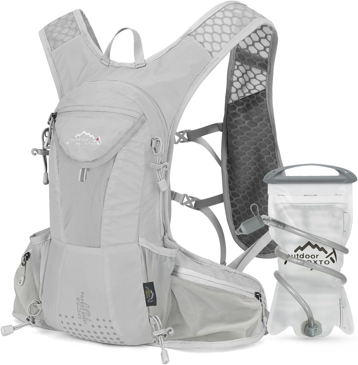 IX INOXTO Hydration Pack Backpack, Lightweight Water Backpack with 2L Hydration Bladder Daypack for Men Women,Running Hydration Vest for Trail Running Hiking Cycling Race Climbing