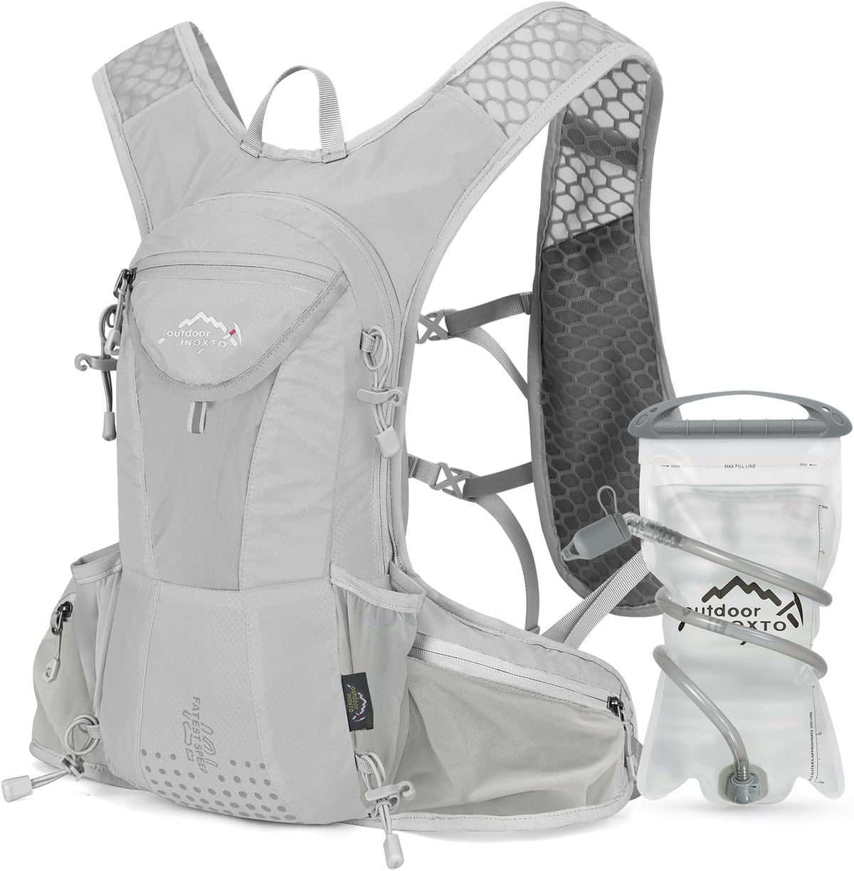 IX INOXTO Hydration Pack Backpack, Lightweight Water Backpack with 2L Hydration Bladder Daypack for Men Women,Running Hydration Vest for Trail Running Hiking Cycling Race Climbing