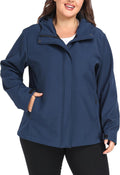 wantdo Women's Plus Size Softshell Jackets Hooded Fleece Lined Windbreaker