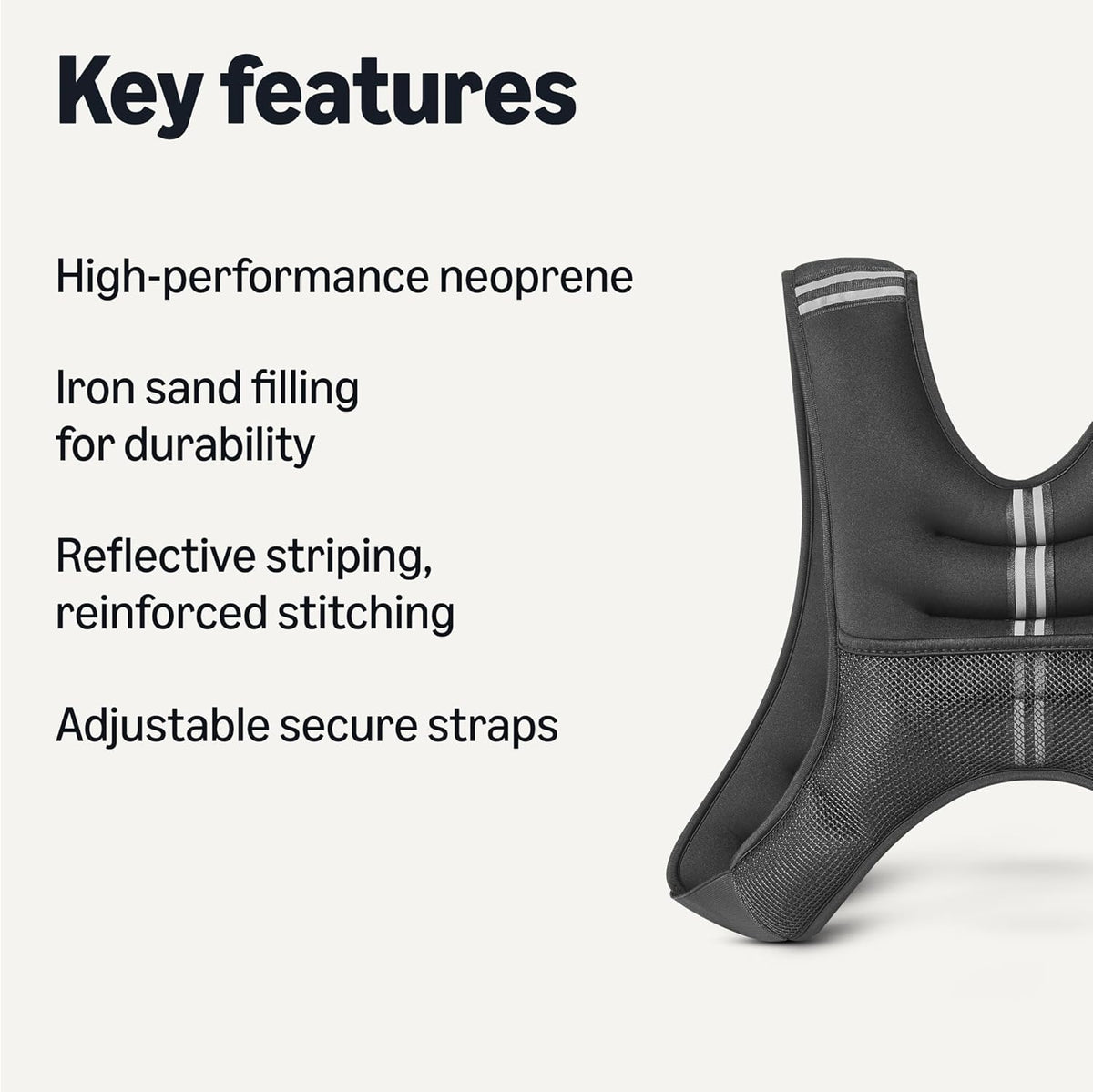 Amazon Basics Weighted Vest for Men and Women with Reflective Stripe for Exercise, Cardio, Non-Adjustable, 12 lb, Black