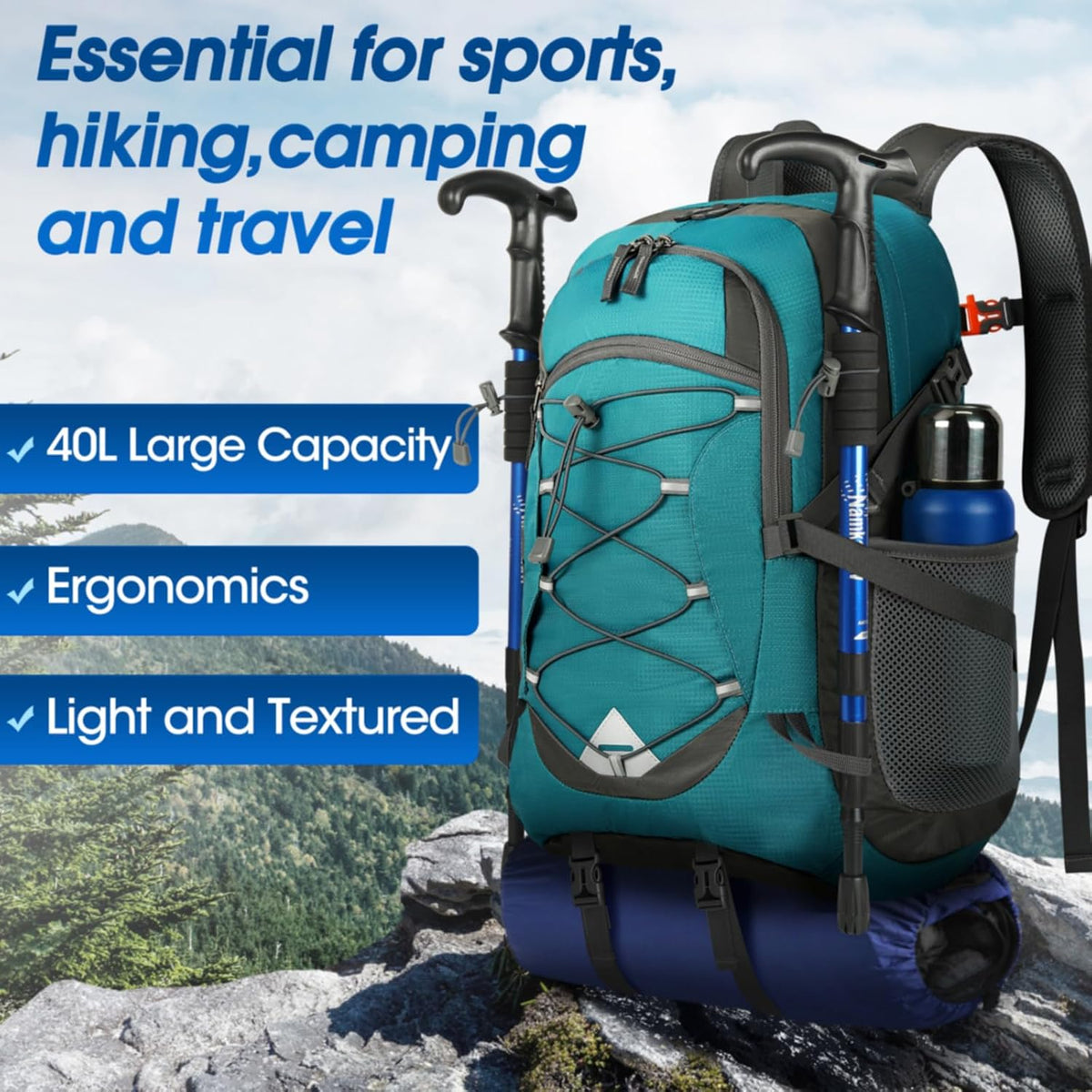 IGOLUMON Hiking Backpack 40L Packable Lightweight Camping Daypack Men Women