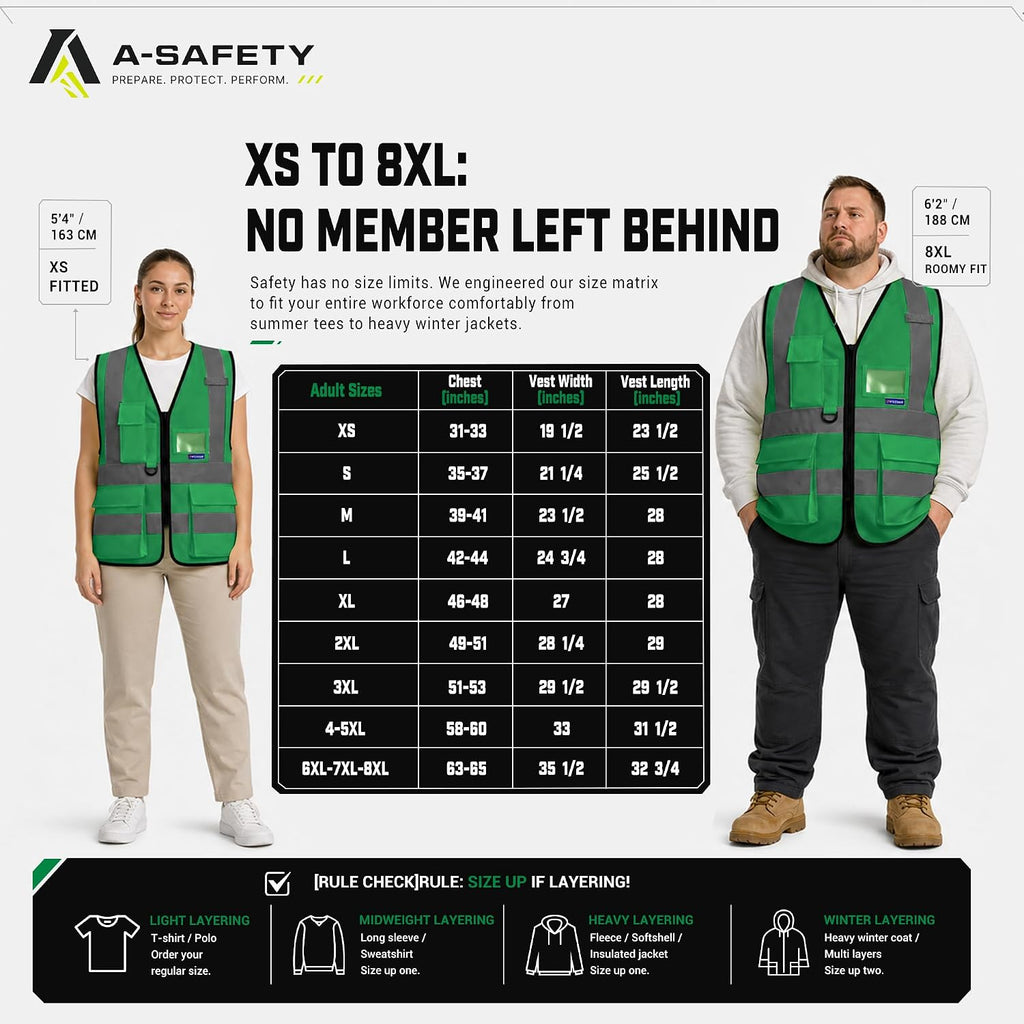 A-SAFETY High Visibility Reflective Safety Vest Customize Logo (XS-8XL)