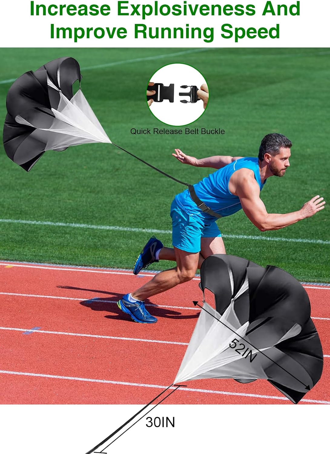 Hands Free Speed Agility Training Equipment Set - 20ft Agility Ladder, 10 Disc Cones, Resistance Parachute, 5 Resistance Bands & Carry Bag | Football Soccer Basketball Fitness Drills