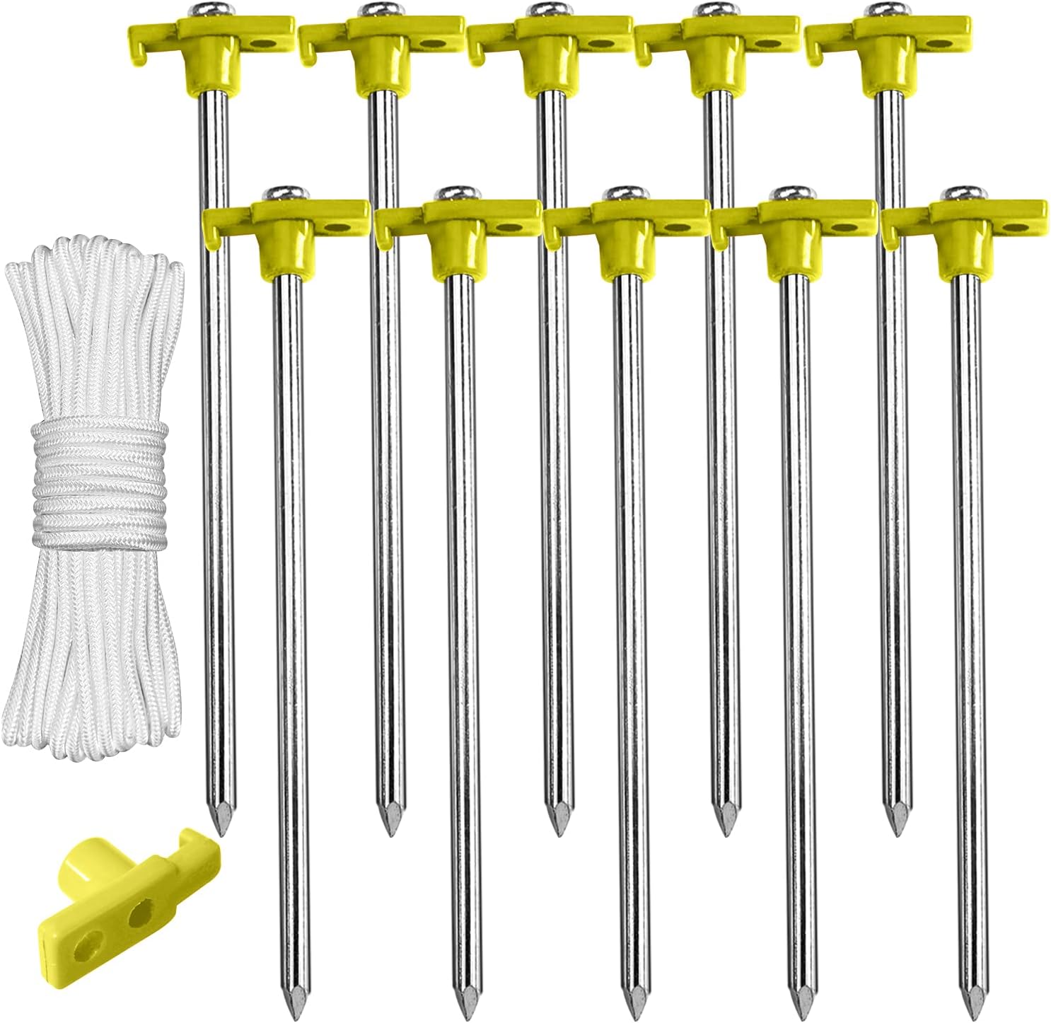 ABCCANOPY Tent Stakes 8" Camping Tent Stakes, 10pc-Pack (Blue) (Pack of 2)